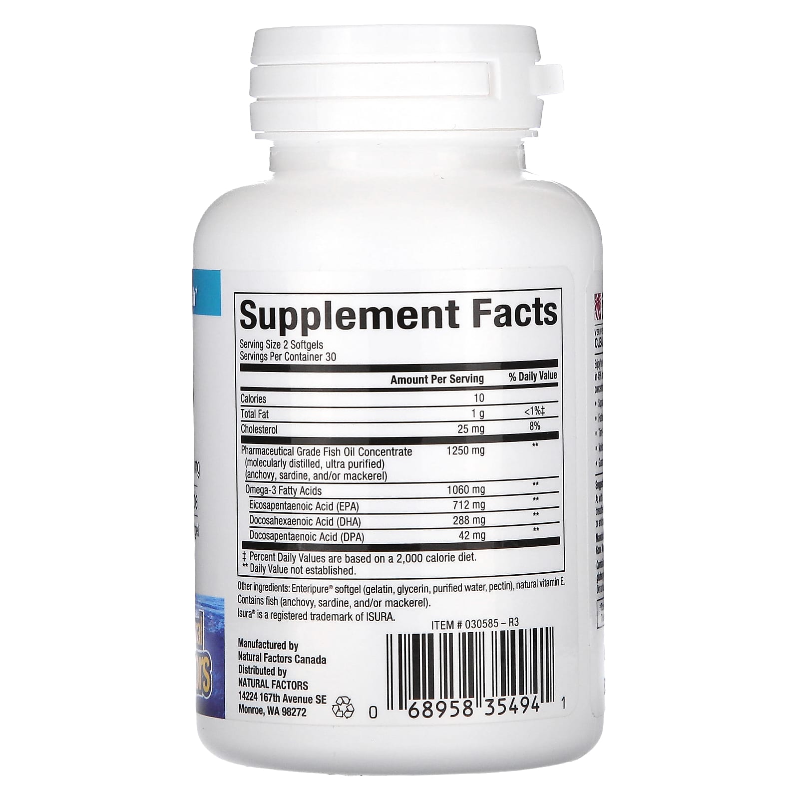 Natural Factors, RxOmega-3 Mini-Gels, 1,060 mg , 60 Softgels (530 mg per Softgel)