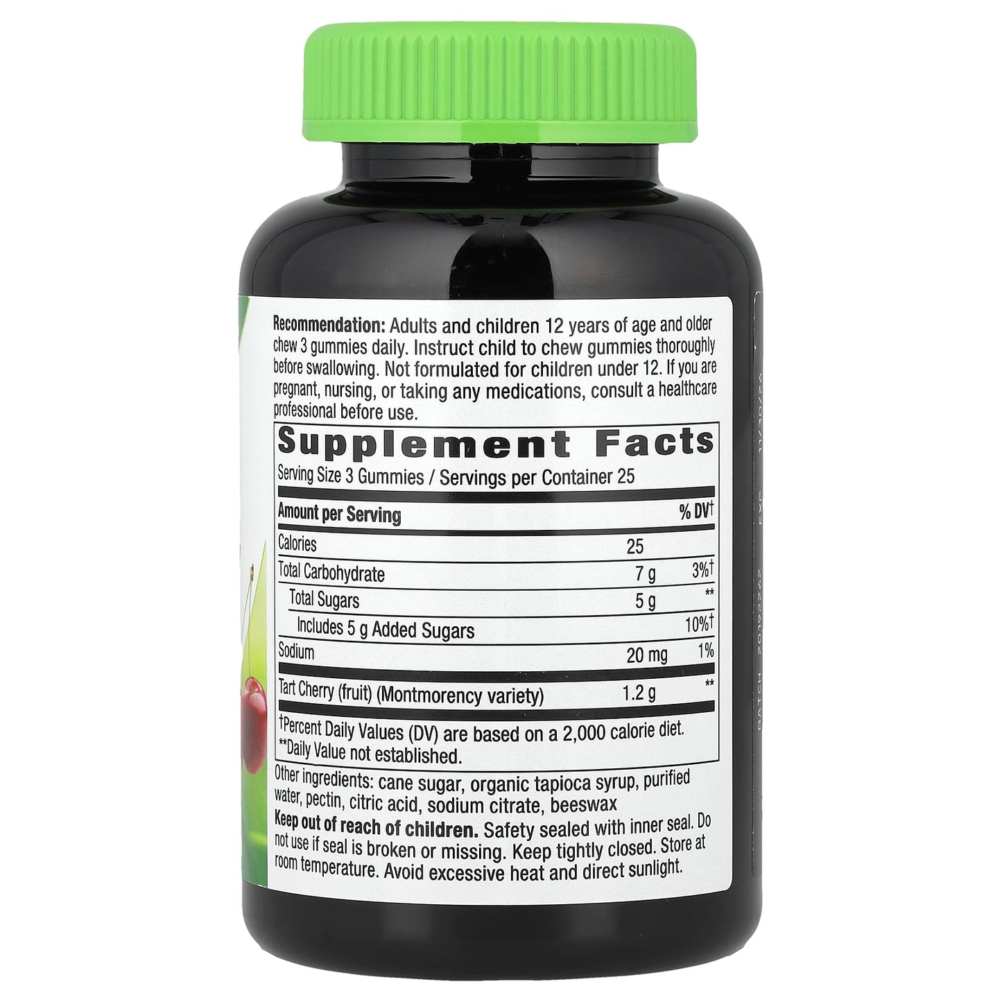 Nature's Way, Tart Cherry Ultra Gummies, Cherry, 75 Gummies - Image 2