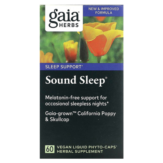 Gaia Herbs Sound Sleep Melatonin-Free Vegan Liquid Capsules 60-Count - Image 1
