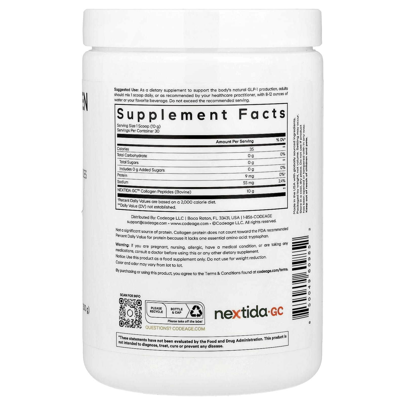 Codeage GLP-1 Collagen Peptides Powder: Support Healthy Weight & Skin - Image 2