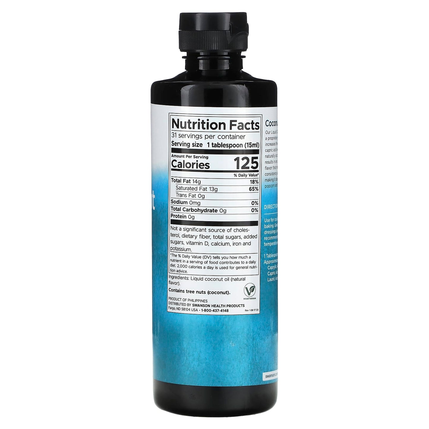 Swanson, Coconut Oil Liquid, 16 fl oz (473 ml) - Image 2