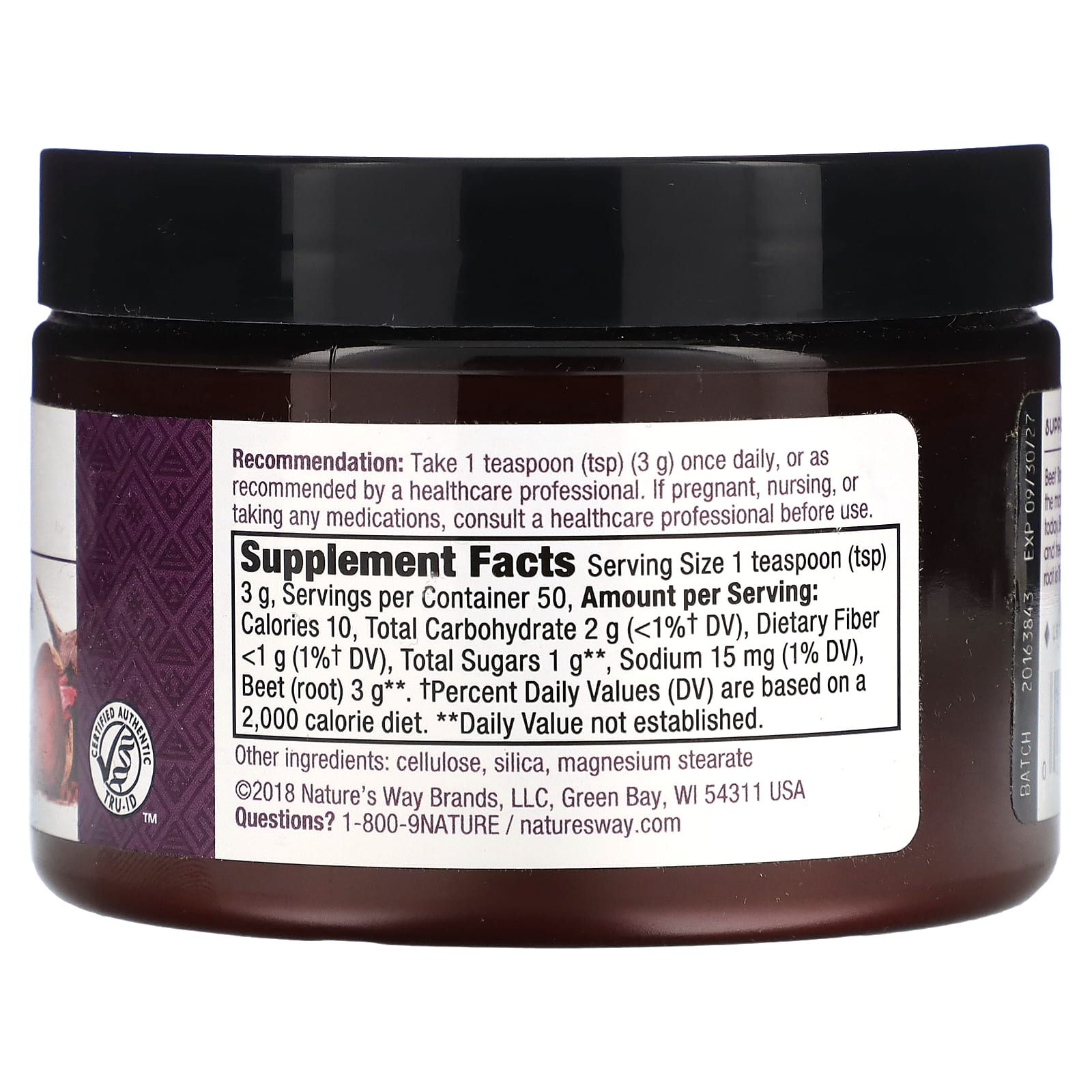 Nature's Way, Premium Herbal, Beet Root Powder, 5 oz (150 g) - Image 2