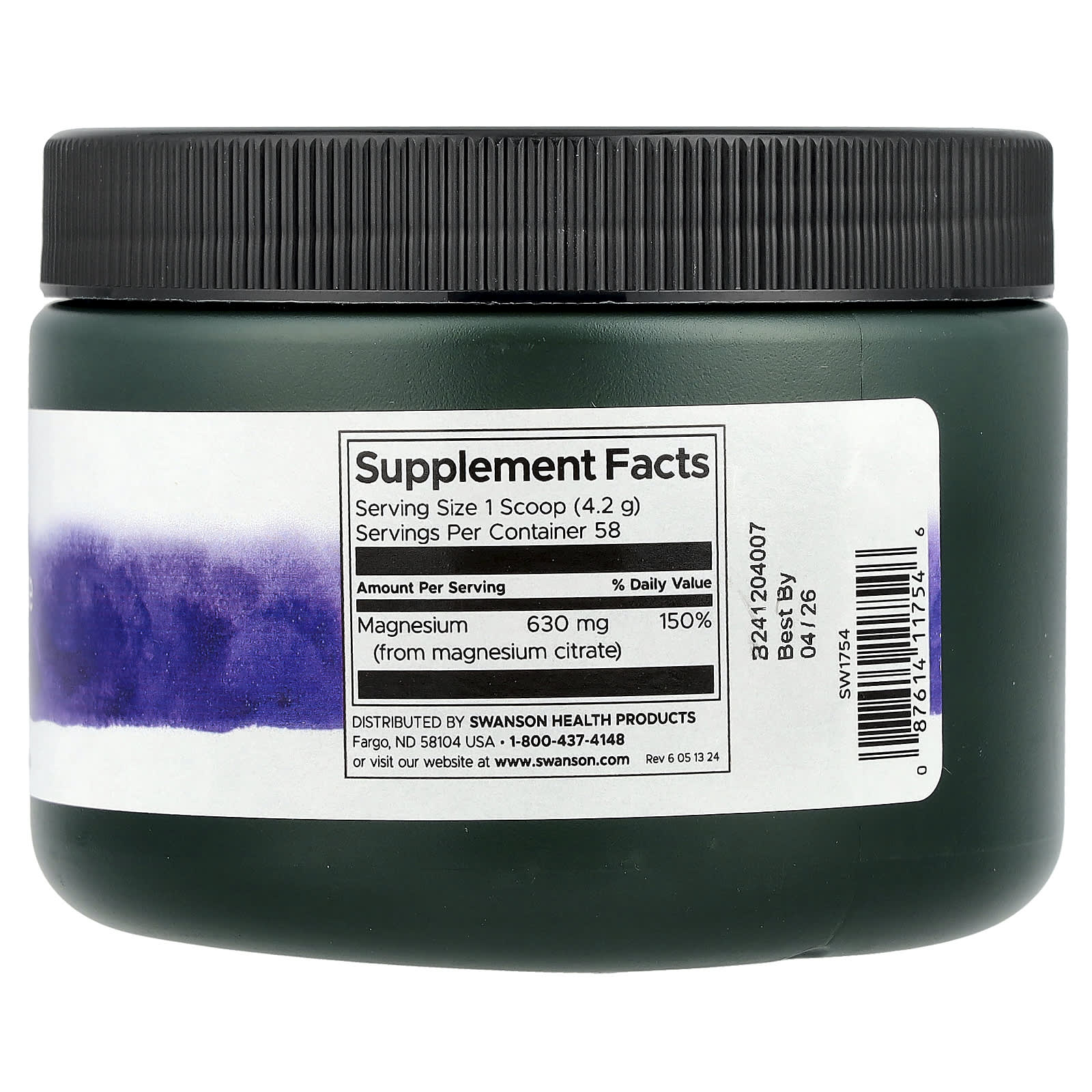 Swanson, 100% Pure Magnesium Citrate Powder, Unflavored, 8.6 oz (244 g) - Image 2