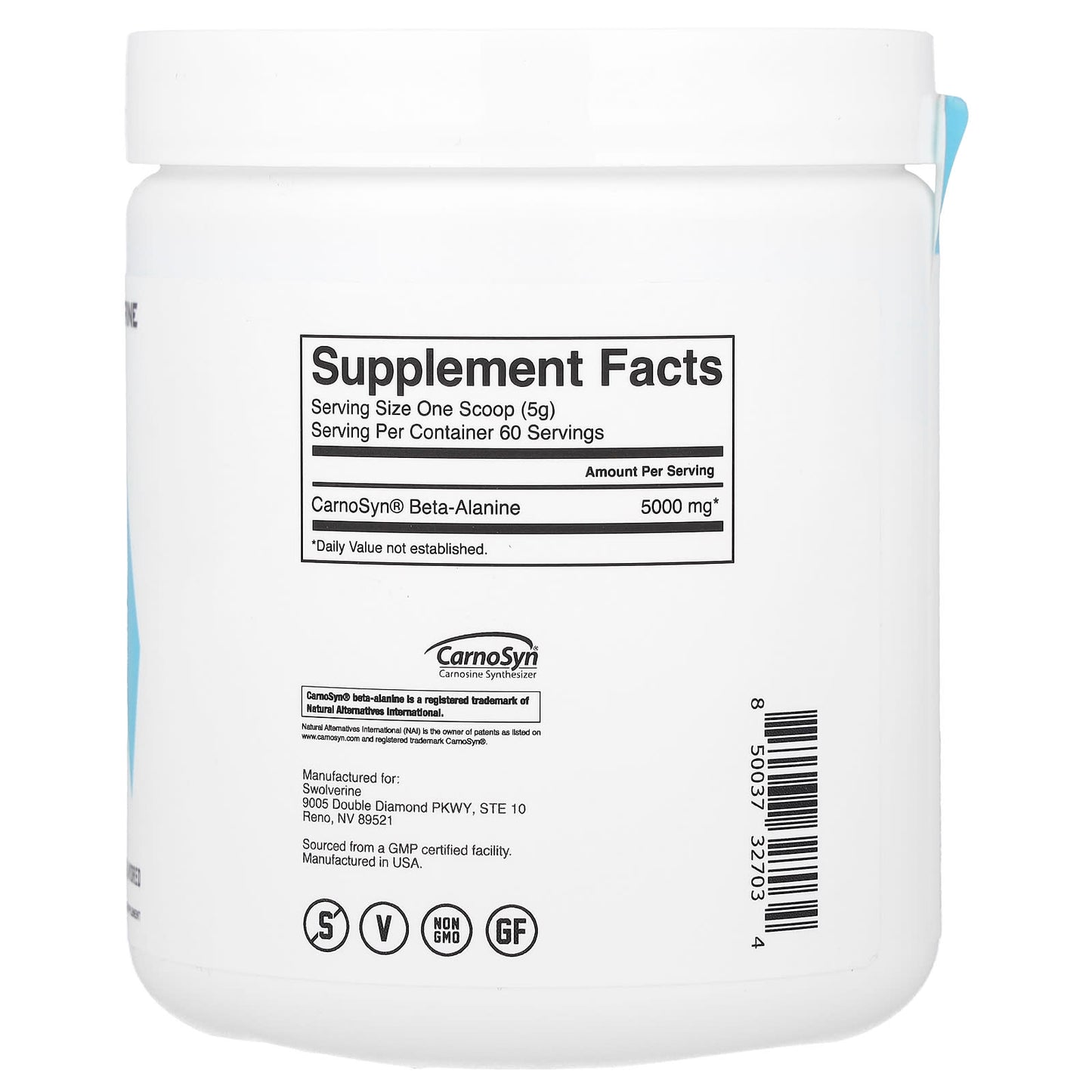 Swolverine, Beta-Alanine, Unflavored, 10.58 oz (300 g) - Image 2