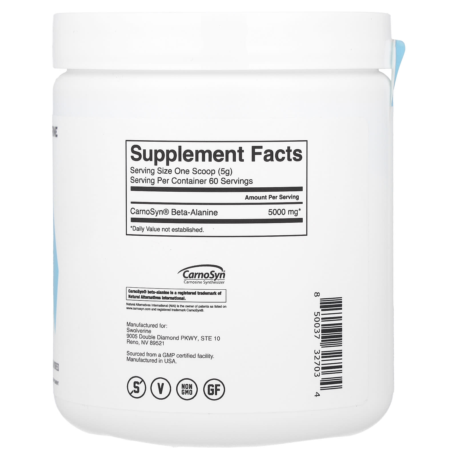 Swolverine, Beta-Alanine, Unflavored, 10.58 oz (300 g) - Image 2