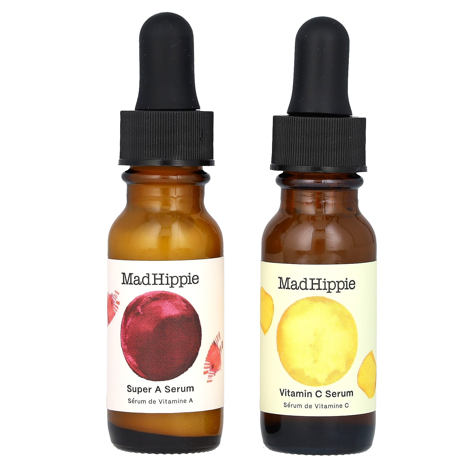 Mad Hippie, Day & Night Dual Pack, Vitamin C & Super A Serum, 2 Bottles, 0.5 fl oz (15 ml) Each - Image 1