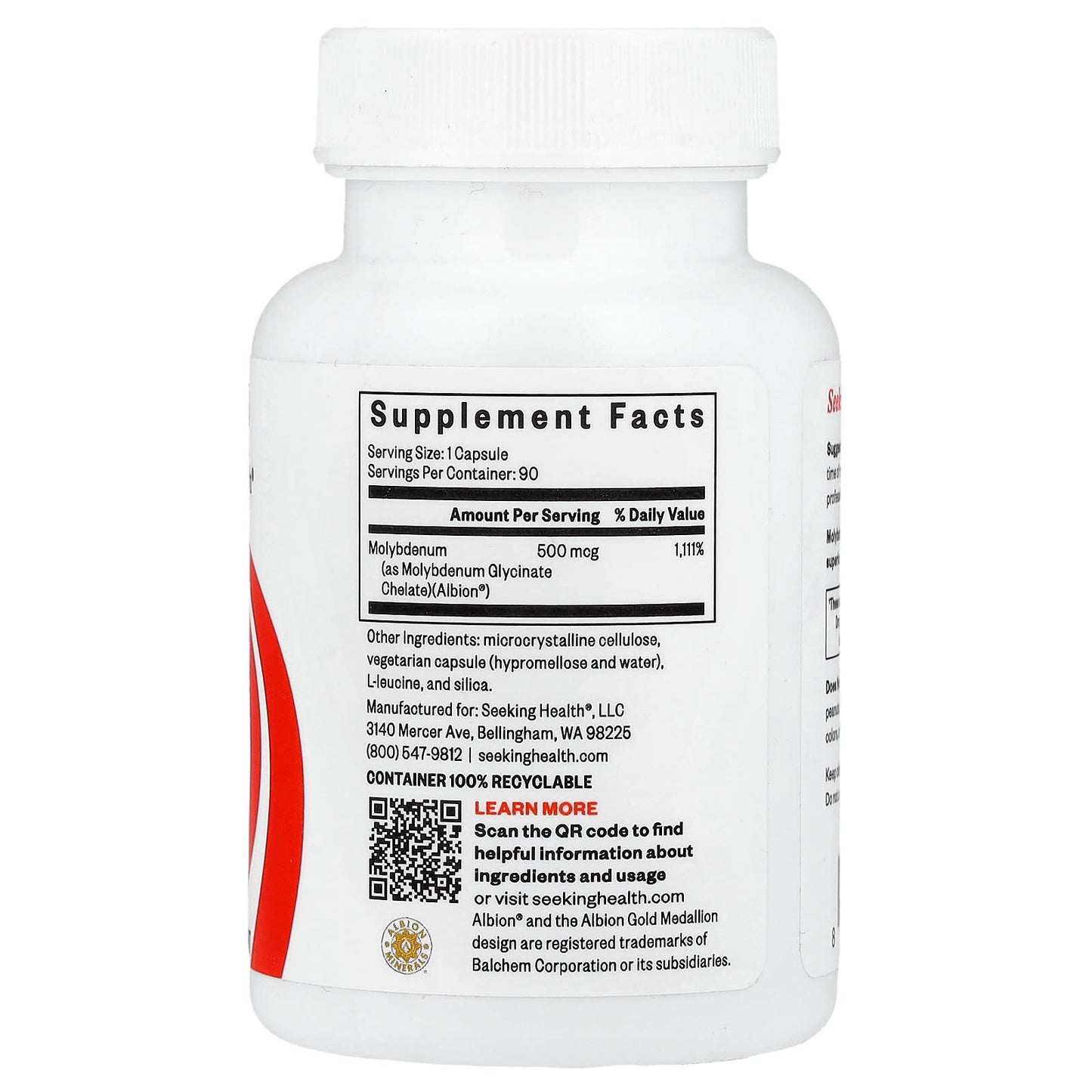 Seeking Health, Molybdenum, 500 mcg, 90 Capsules - Image 2