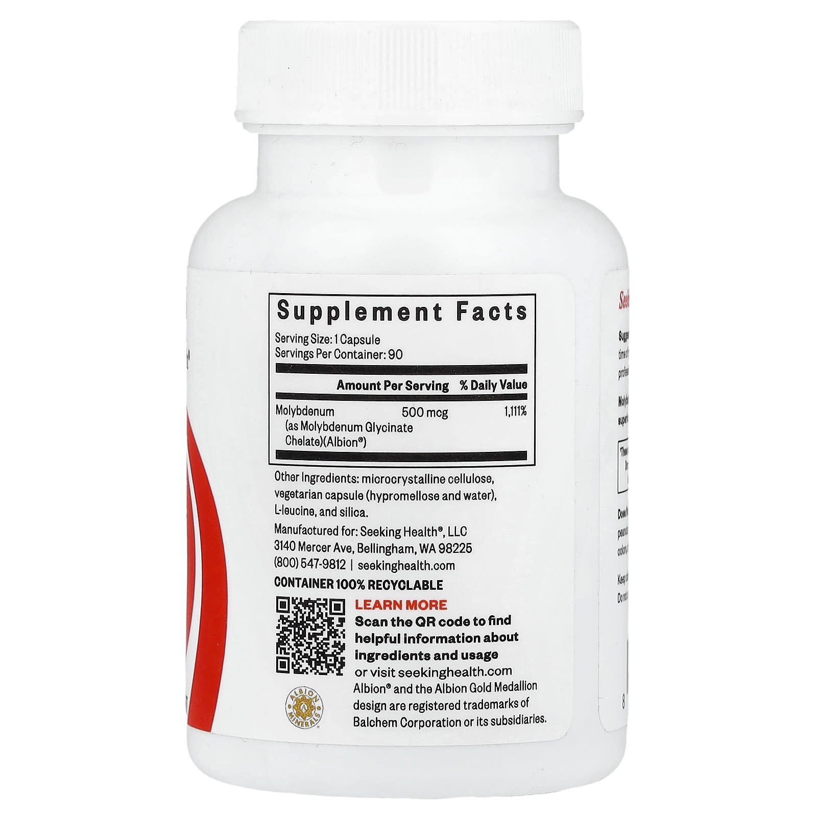 Seeking Health, Molybdenum, 500 mcg, 90 Capsules - Image 2