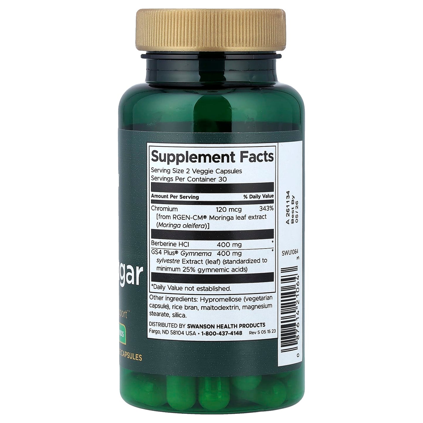 Swanson, Pure Blood Sugar , 60 Veggie Capsules - Image 2