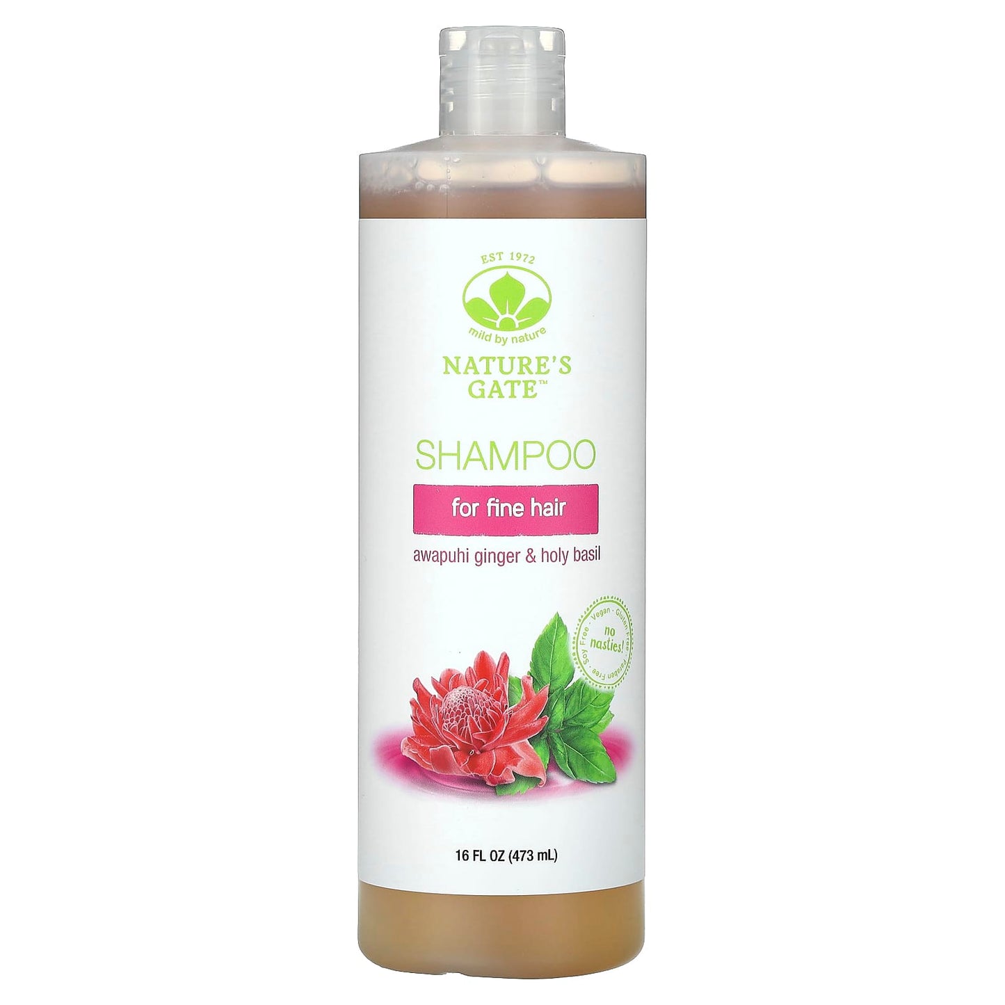 Nature's Gate Awapuhi Ginger & Holy Basil Shampoo for Fine Hair, 16 fl oz - Image 1