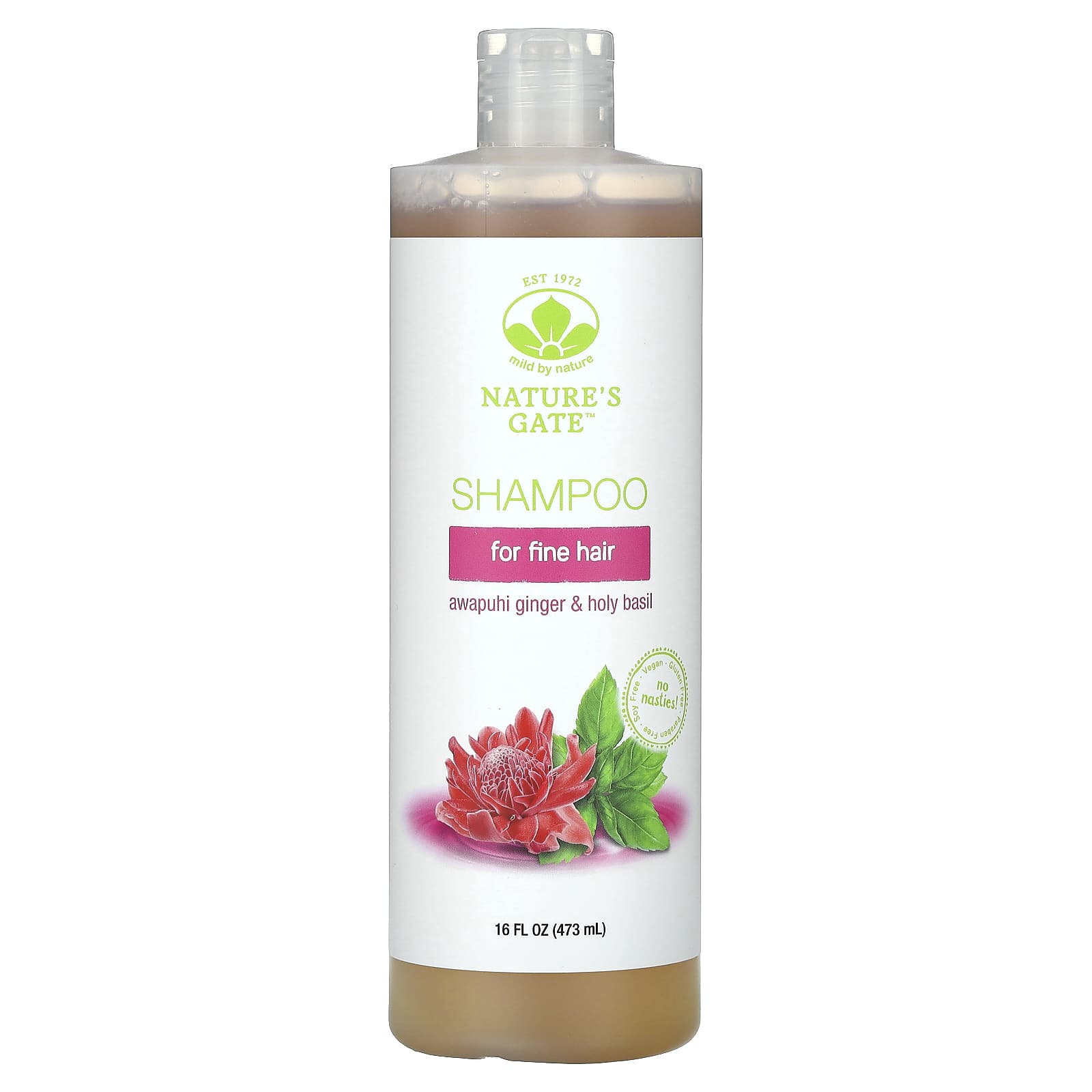 Nature's Gate Awapuhi Ginger & Holy Basil Shampoo for Fine Hair, 16 fl oz - Image 1