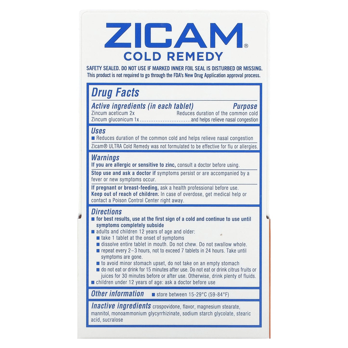 Zicam, Ultra Cold Remedy, RapidMelts, Orange Cream, 18 Quick Dissolve Tablets - Image 2