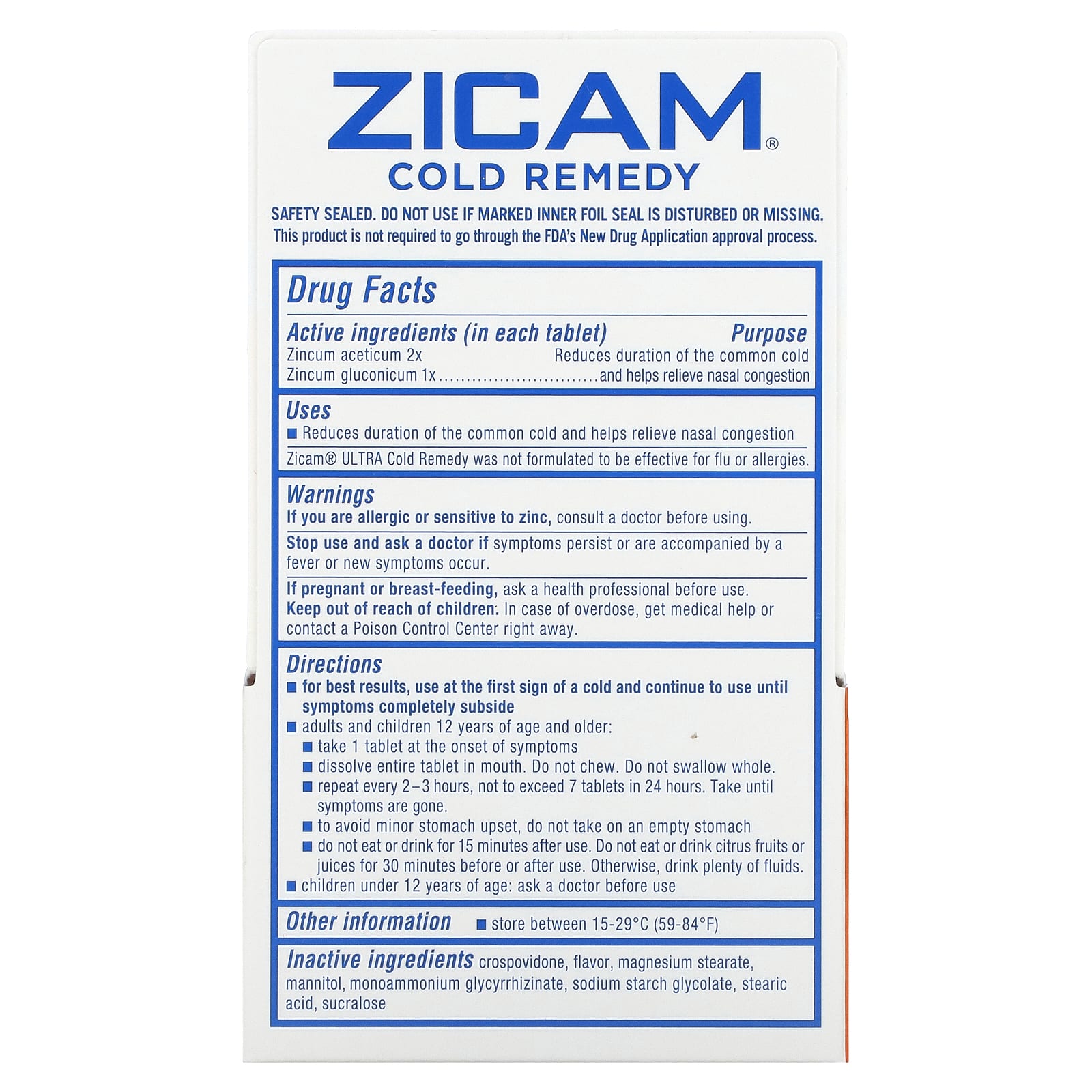 Zicam, Ultra Cold Remedy, RapidMelts, Orange Cream, 18 Quick Dissolve Tablets - Image 2