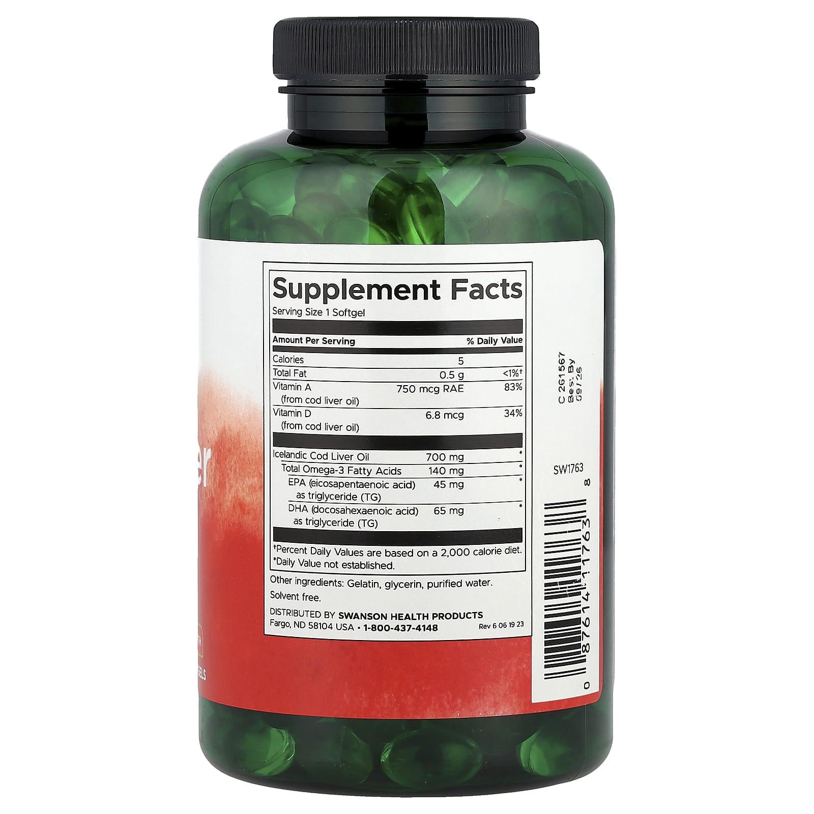 Swanson, Cod Liver Oil, Double Strength, 250 Softgels - Image 2