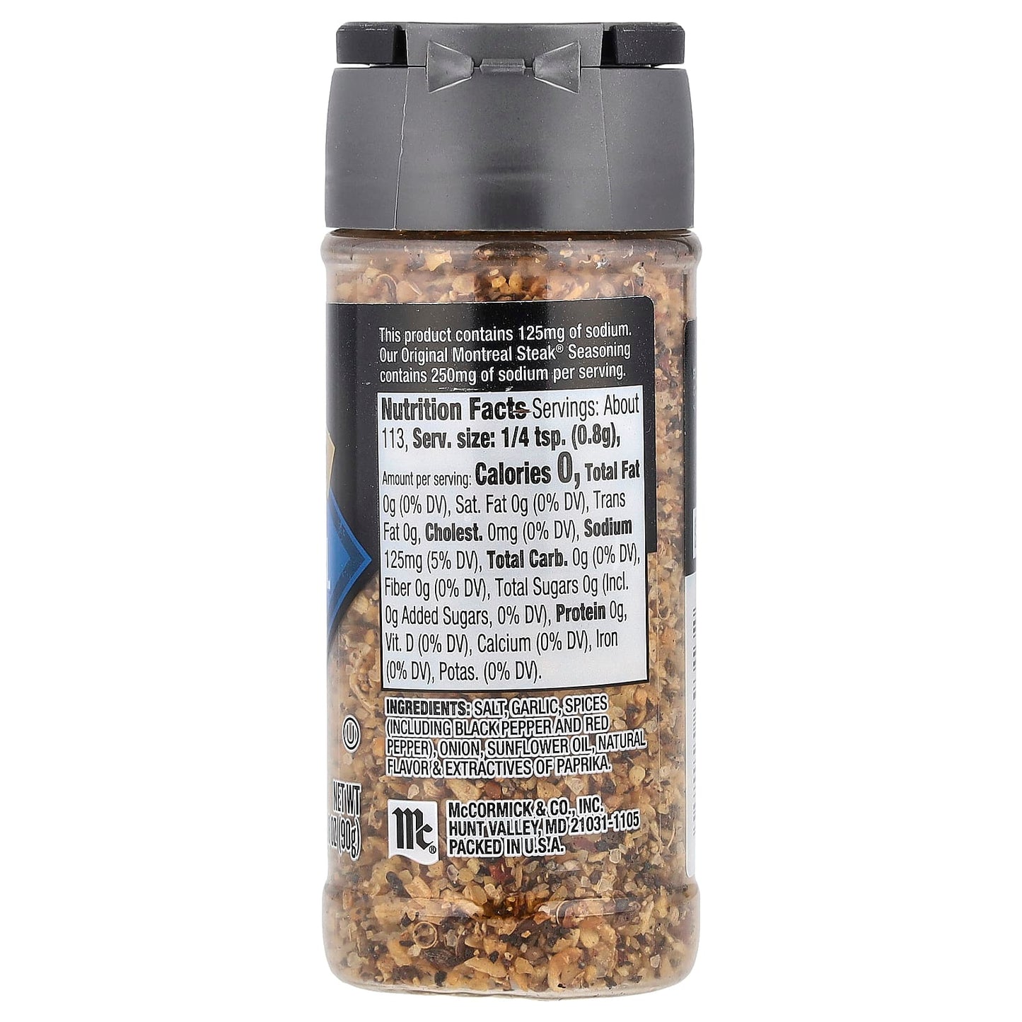 McCormick Grill Mates, Montreal Steak® Seasoning, 25% Less Sodium, 3.18 oz (90 g) - Image 2