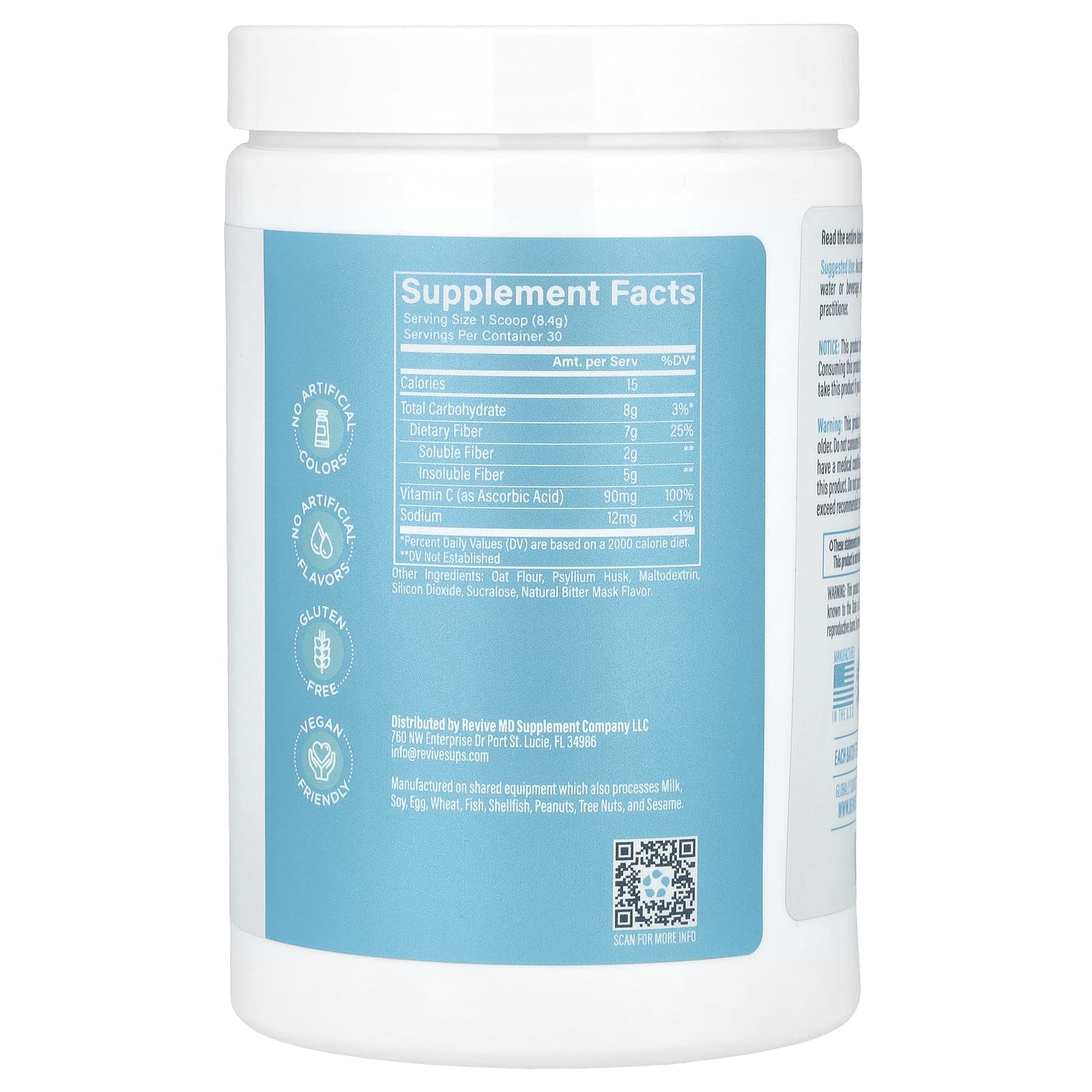 Revive, Fiber, Unflavored, 8.89 oz (252 g) - Image 2