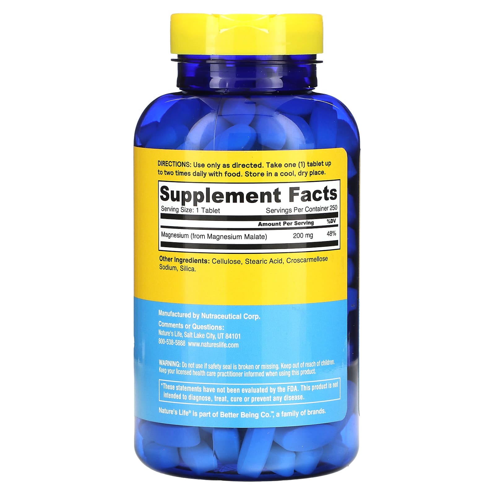 Nature's Life, Renewing Magnesium Malate, 200 mg, 250 Tablets - Image 2