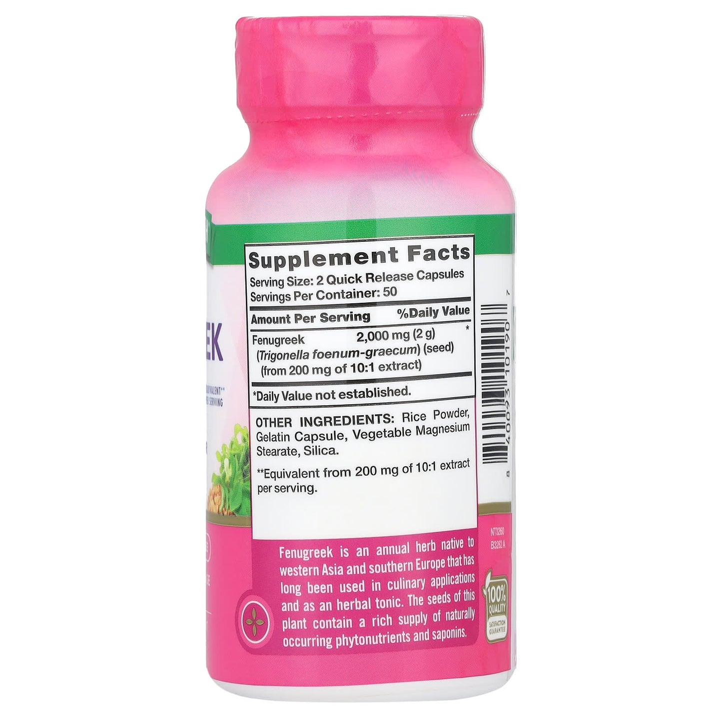 Nature's Truth, Fenugreek, 100 Quick Release Capsules (1,000 mg per Capsule) - Image 2