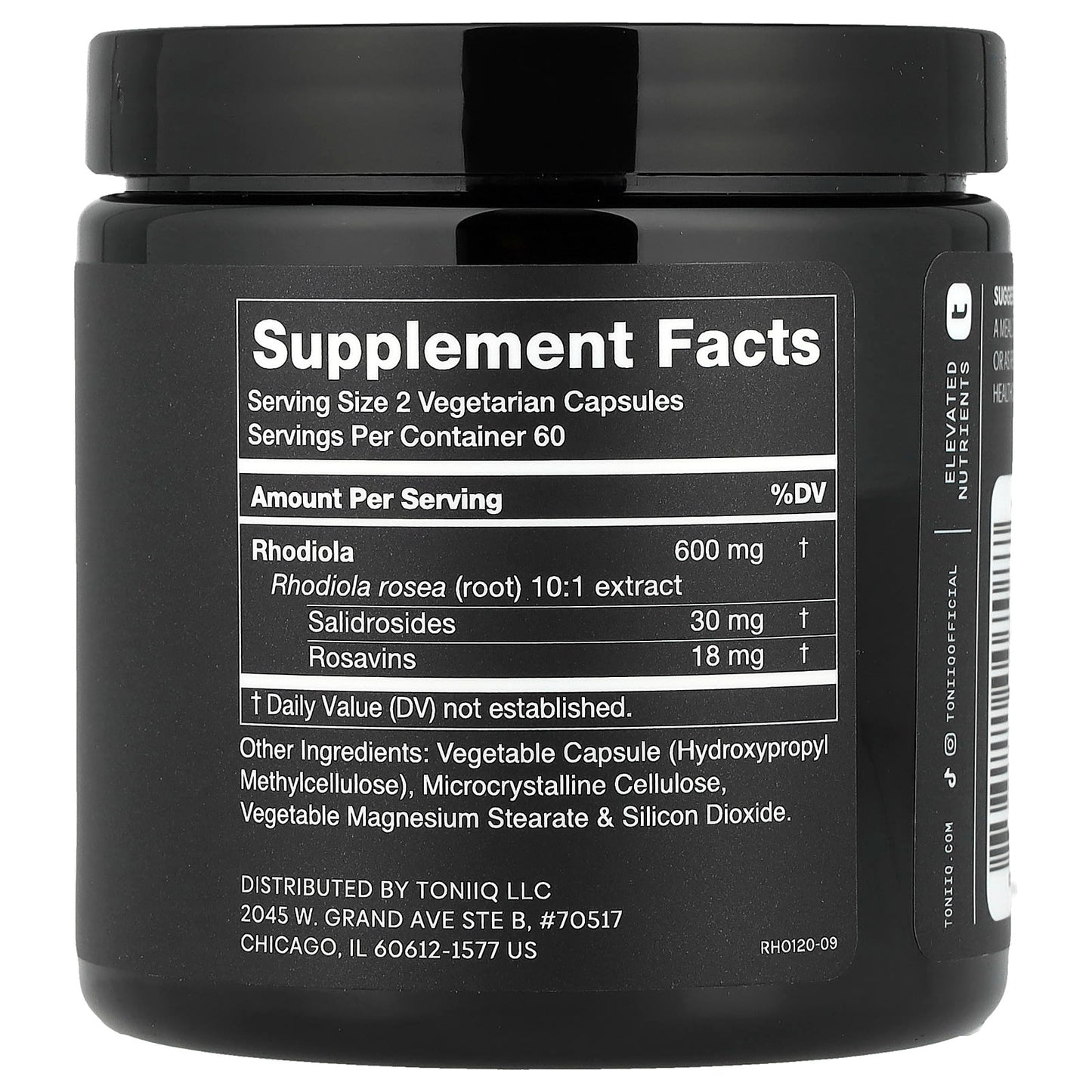 Toniiq, Rhodiola 5%, 120 Capsules (300 mg per Capsule) - Image 2
