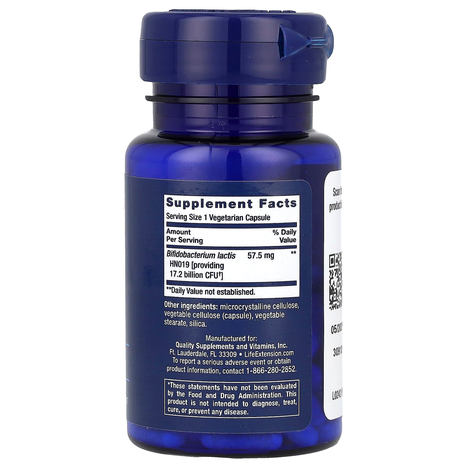 Life Extension, Florassist® Probiotic, Daily Bowel Regularity, 30 Vegetarian Capsules (57.5 mg per Capsule) - Image 2
