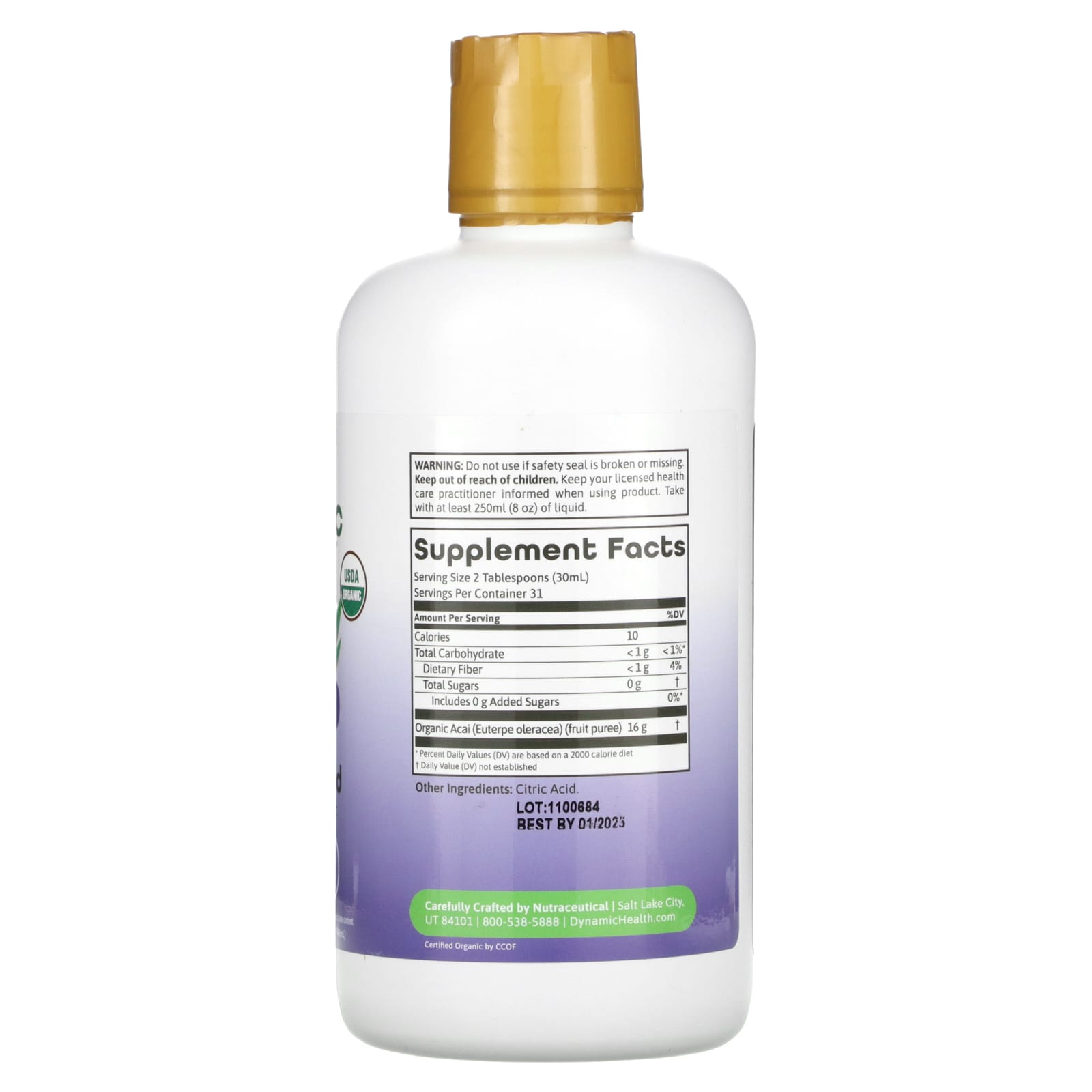 Certified Organic Acai Gold Juice Concentrate for Healthy Living - 32 fl oz - Image 2