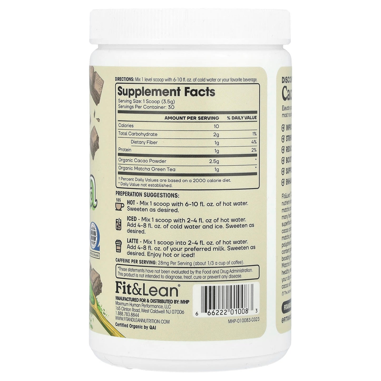 Boost Energy & Focus with Fit & Lean's Cacao Matcha Powder - Image 2