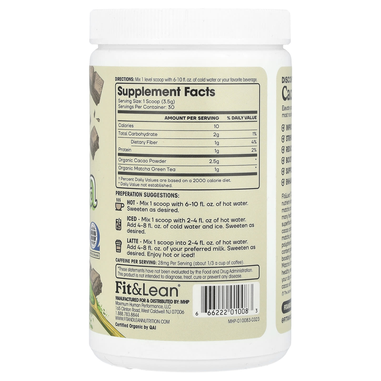 Boost Energy & Focus with Fit & Lean's Cacao Matcha Powder - Image 2