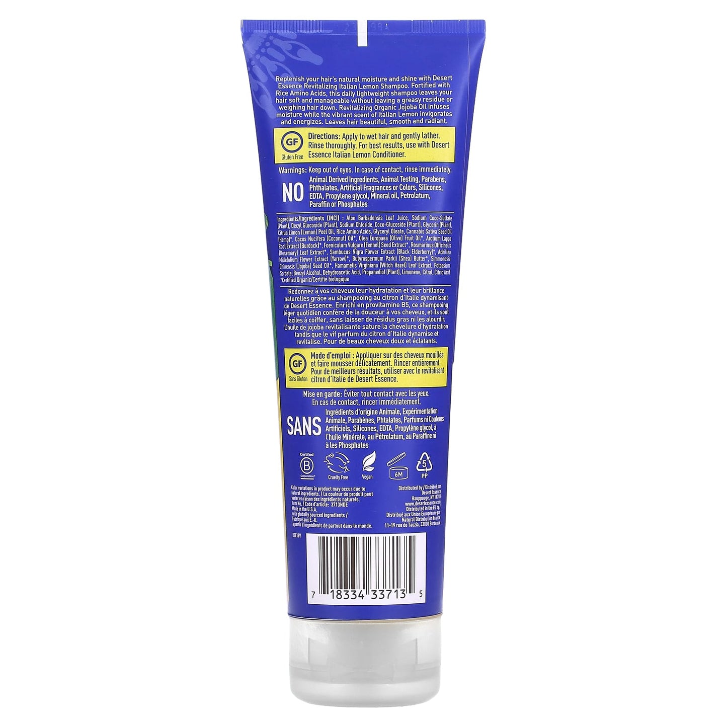 Desert Essence Italian Lemon Shampoo 8 oz, Vegan & Cruelty-Free - Image 2