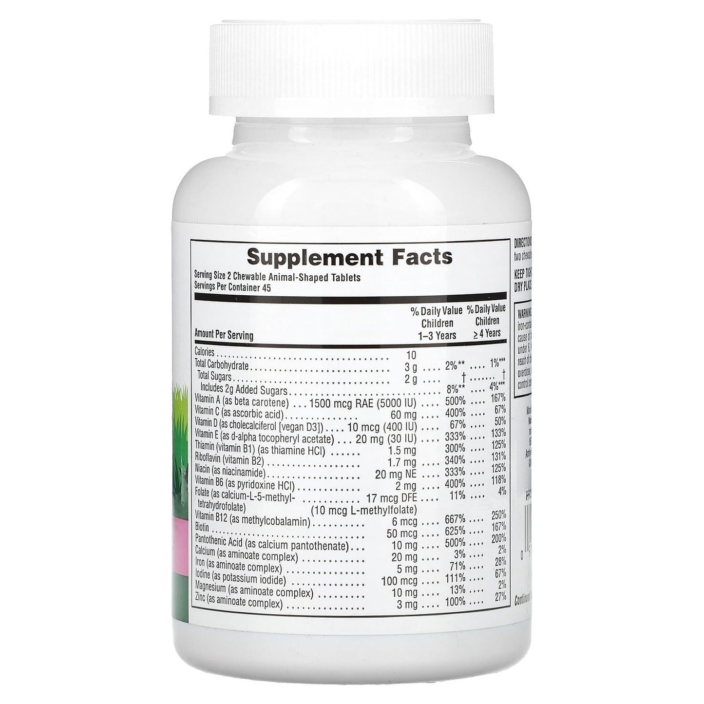 NaturesPlus, Animal Parade, Children's Chewable Multivitamin Supplement, Watermelon, 90 Animal-Shaped Tablets - Image 2