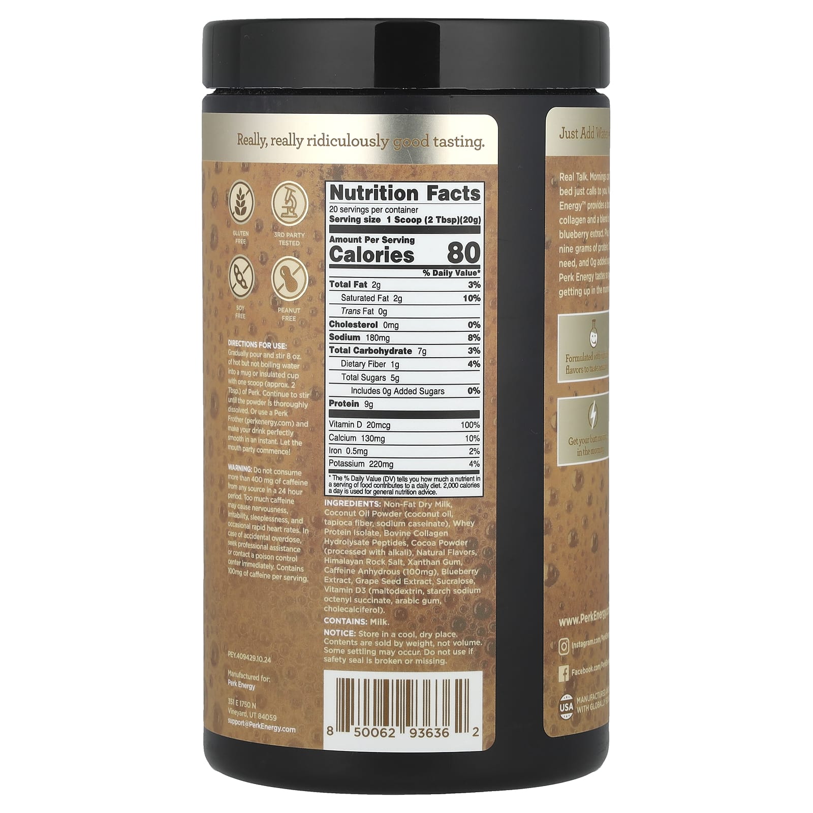 Perk Energy, Tan Mocha Latte, 14.4 oz (402 g) - Image 2