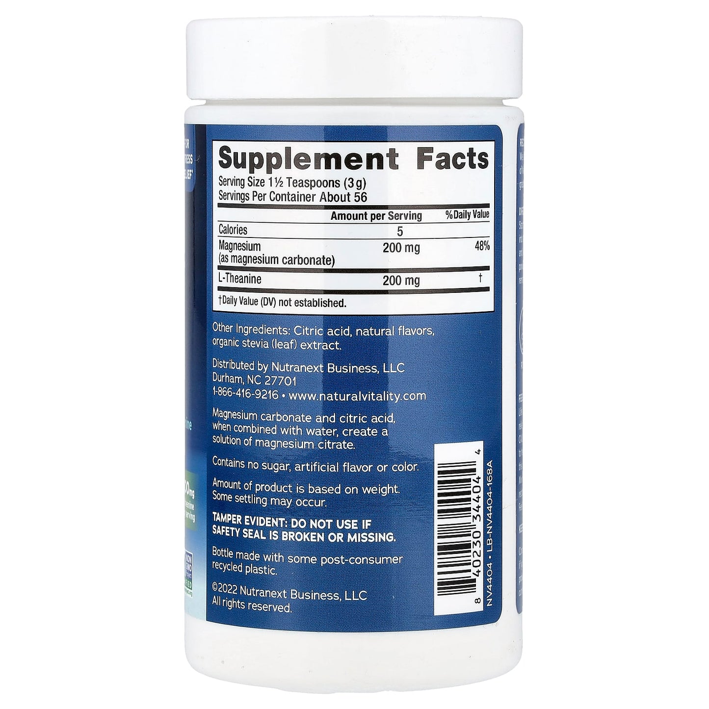Natural Vitality, CALM® Mind, Magnesium Supplement with L-Theanine Drink Mix, Honey Chamomile, 6 oz (168 g) - Image 2