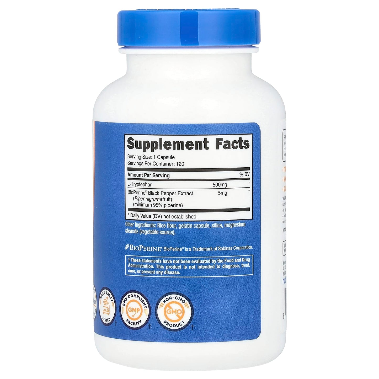 Nutricost, L-Tryptophan, 500 mg, 120 Capsules - Image 2