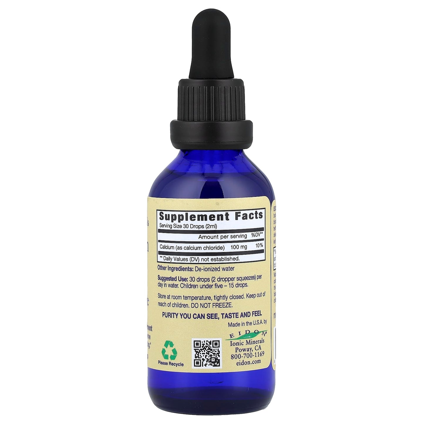Eidon Ionic Minerals Calcium Liquid Concentrate, 2 oz (60 ml) - Image 2