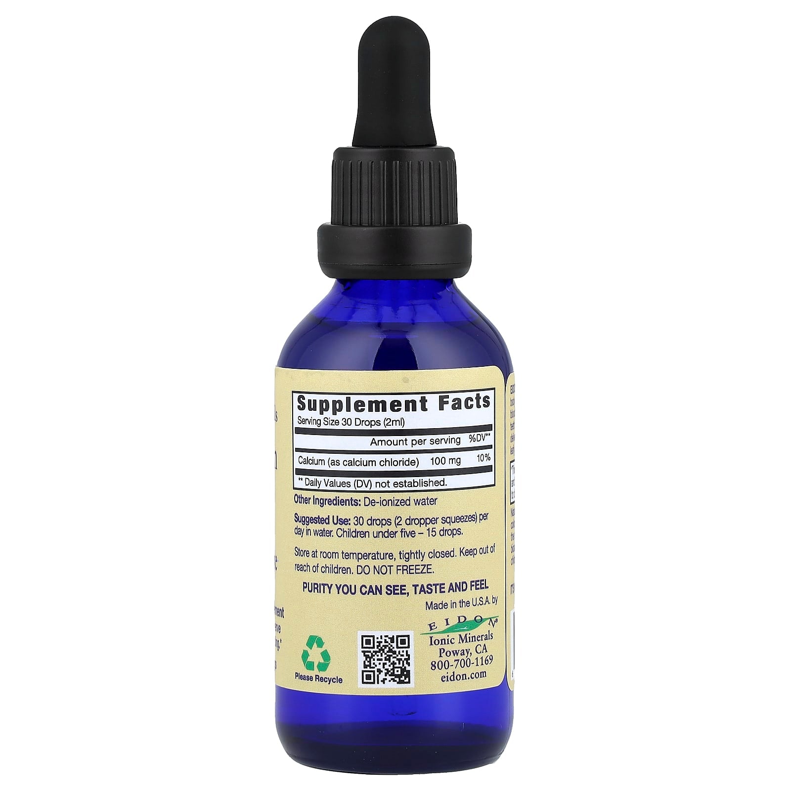 Eidon Ionic Minerals Calcium Liquid Concentrate, 2 oz (60 ml) - Image 2