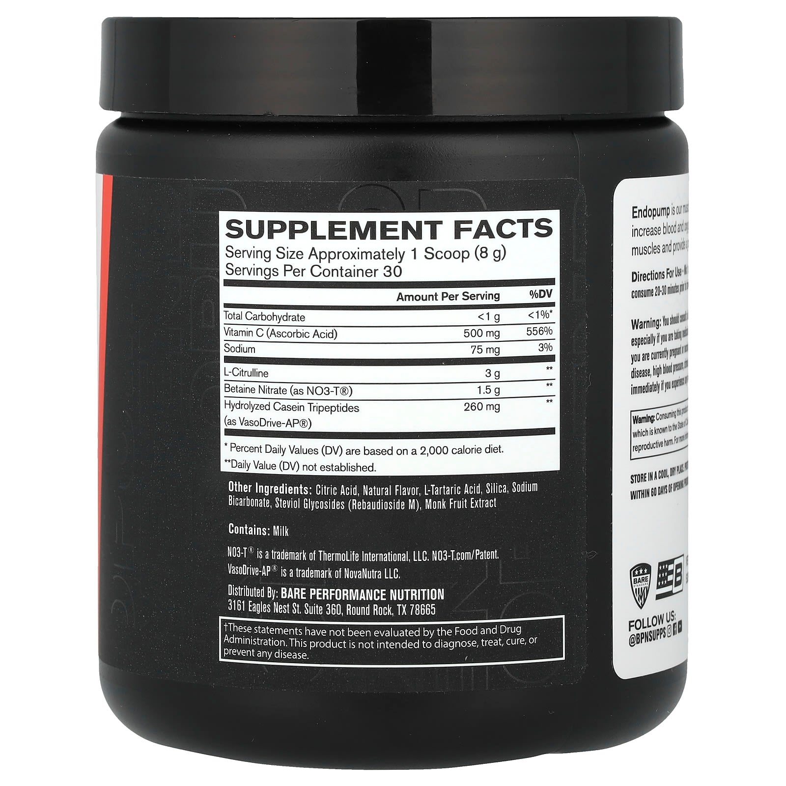 BPN Endo Pump Enhancer for Muscle Growth, Blue Raspberry - Image 2