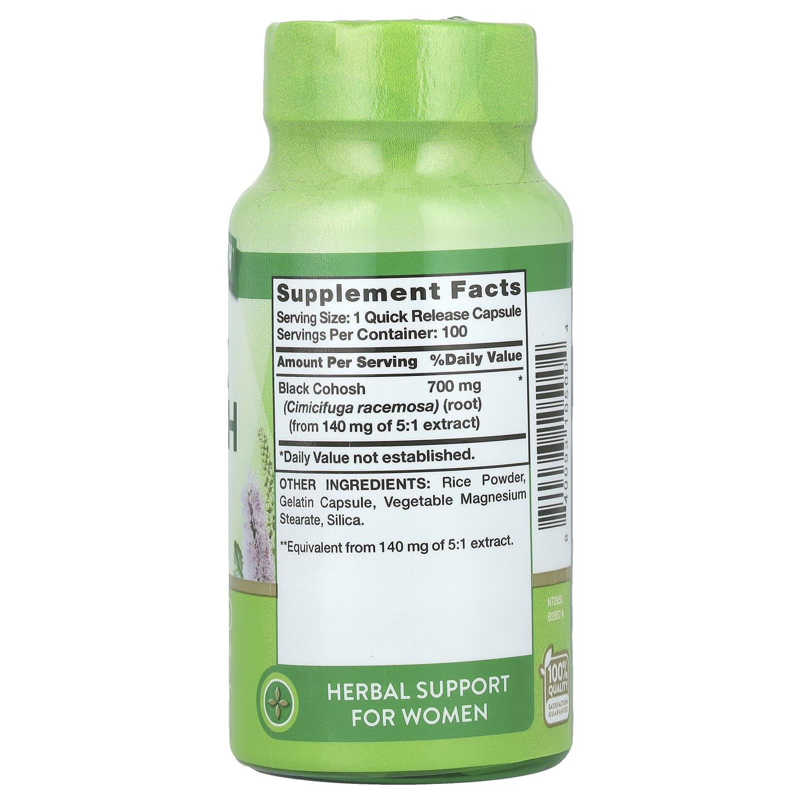 Nature's Truth, Black Cohosh, 700 mg, 100 Quick Release Capsules - Image 2