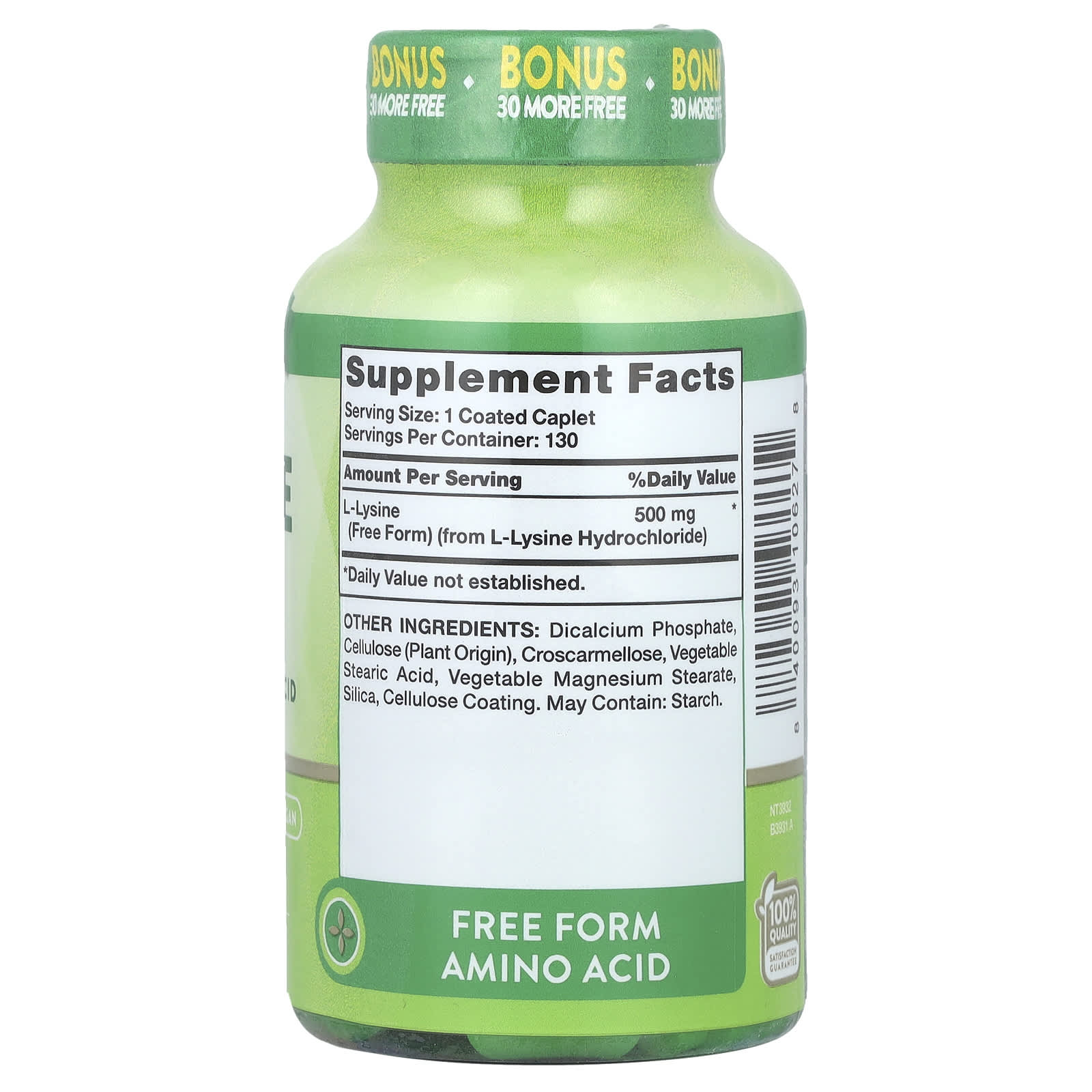 Nature's Truth, L-Lysine, 500 mg, 130 Coated Caplets - Image 2