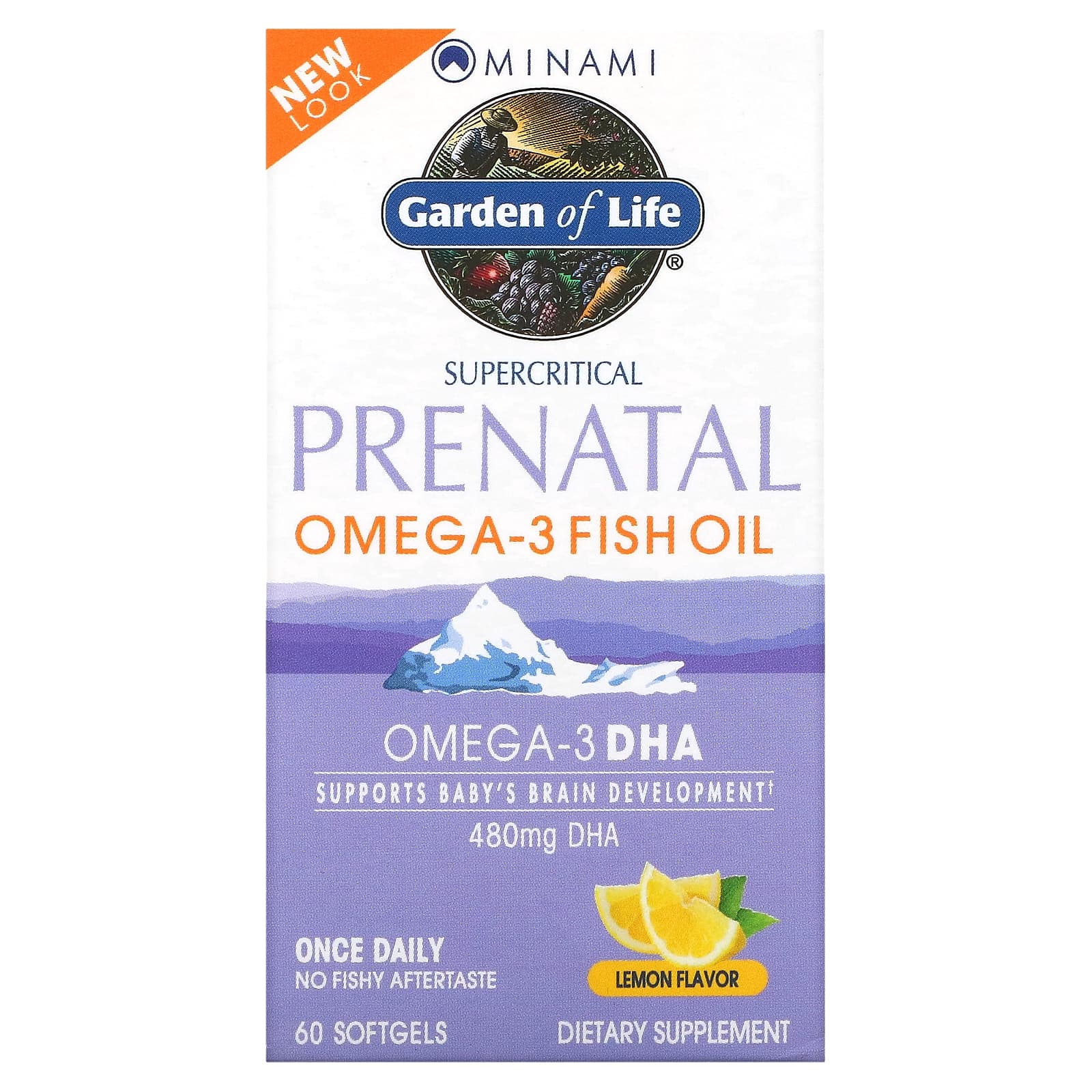 Minami Nutrition, Supercritical Prenatal, Omega-3 Fish Oil, Lemon, 60 Softgels - Image 1