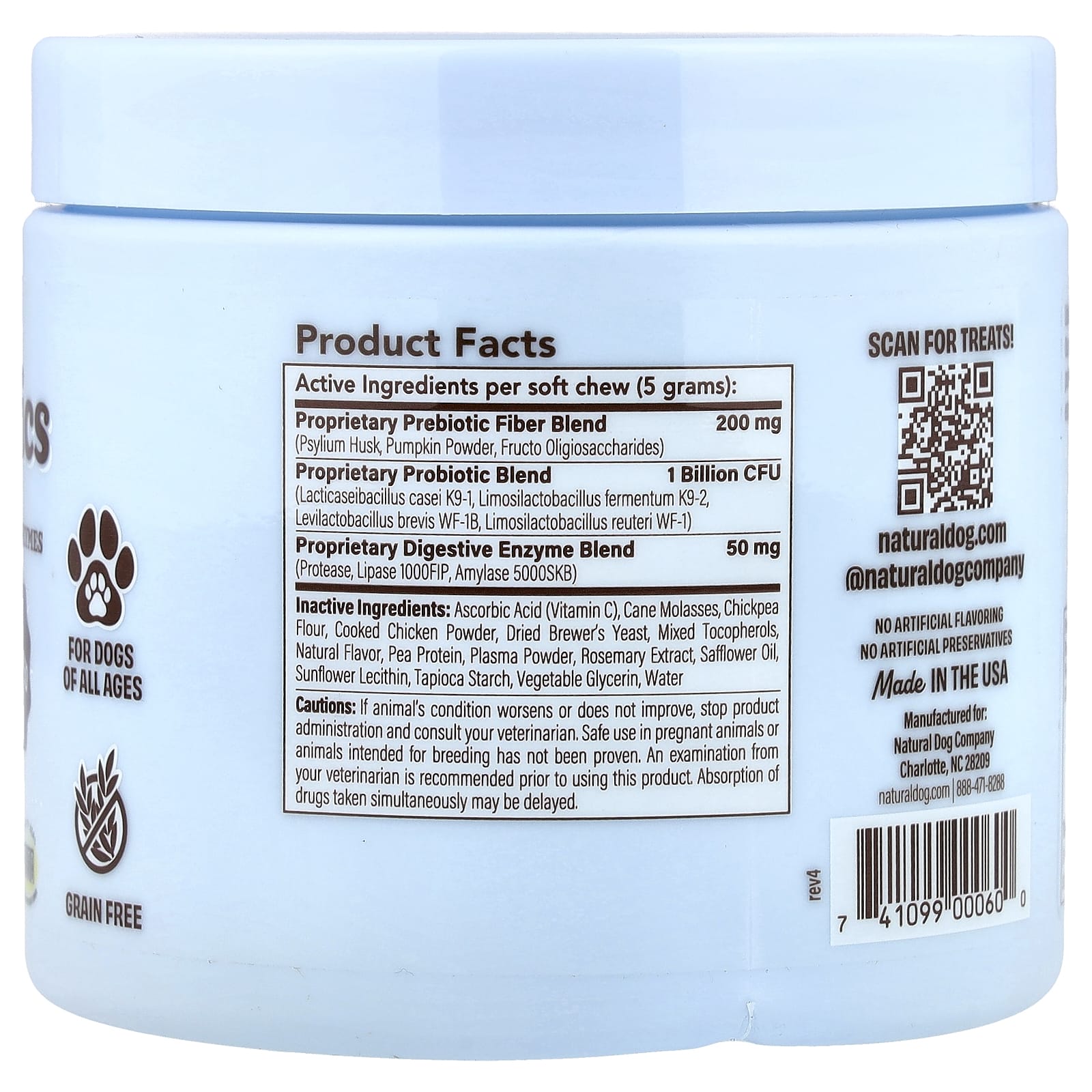 Natural Dog Company, Dog Probiotics, Gut Health & Digestion, For Dogs, All Ages, 45 Soft Chewable Bites, 8 oz (225 g) - Image 2