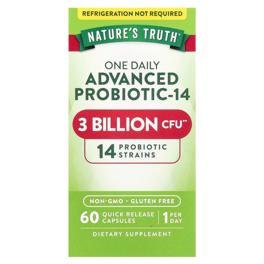 Nature's Truth, One Daily Advanced Probiotic-14, 3 Billion CFU, 60 Quick Release Capsules - Image 1