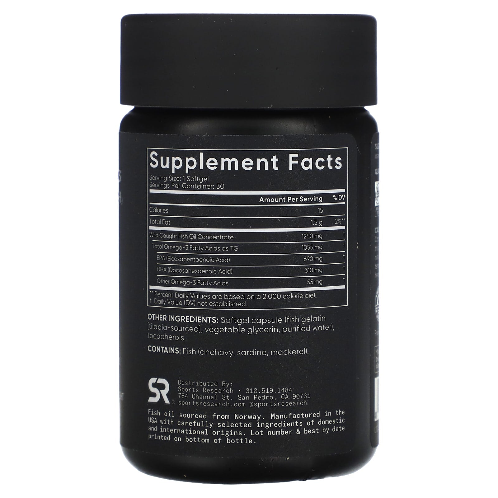 Sports Research, Omega-3 Fish Oil, Triple Strength , 30 Softgels - Image 2