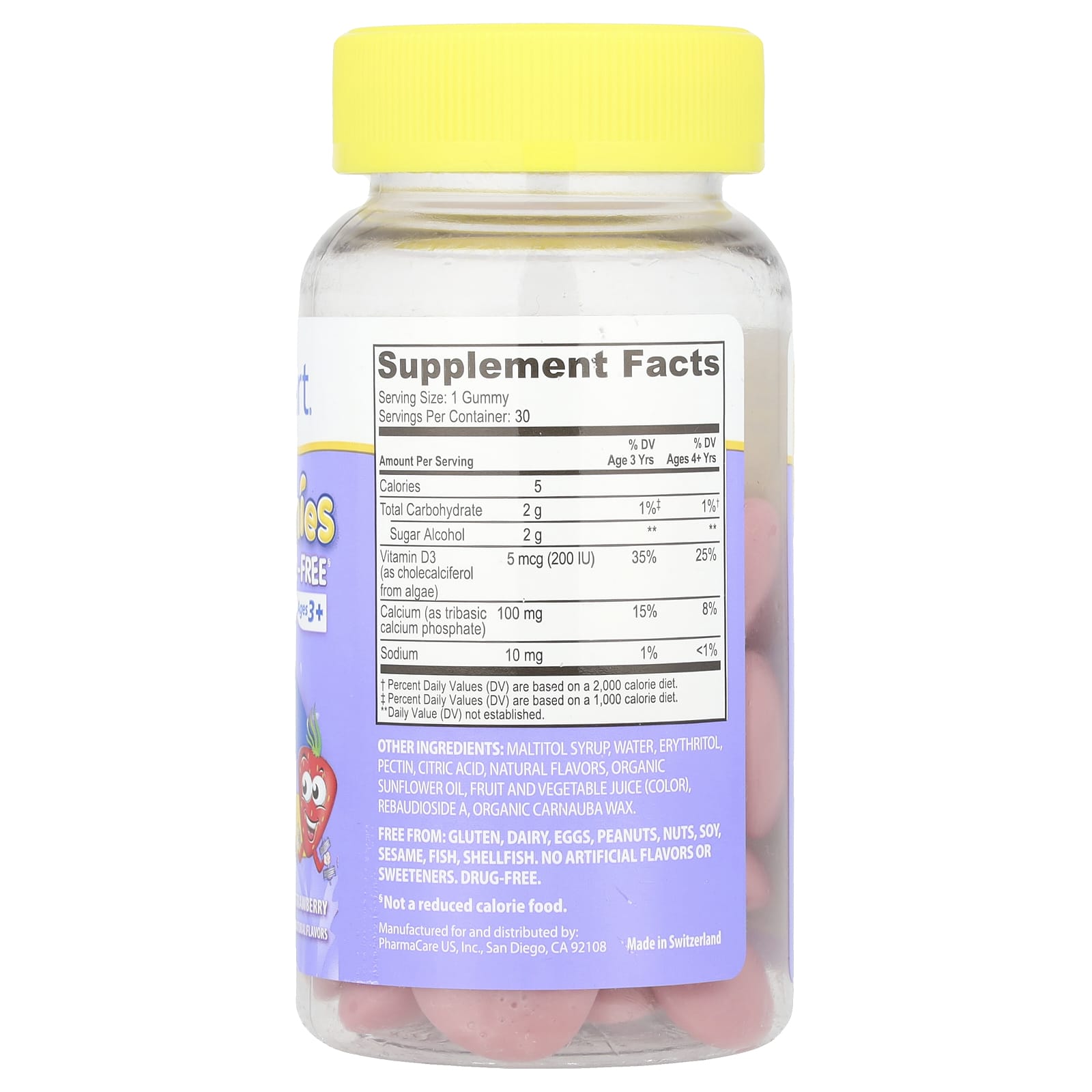 Kids Smart®, Vita Gummies, Strong Bones & Teeth, Calcium + Vitamin D3, Ages 3+, Strawberry, 30 Gummies - Image 2