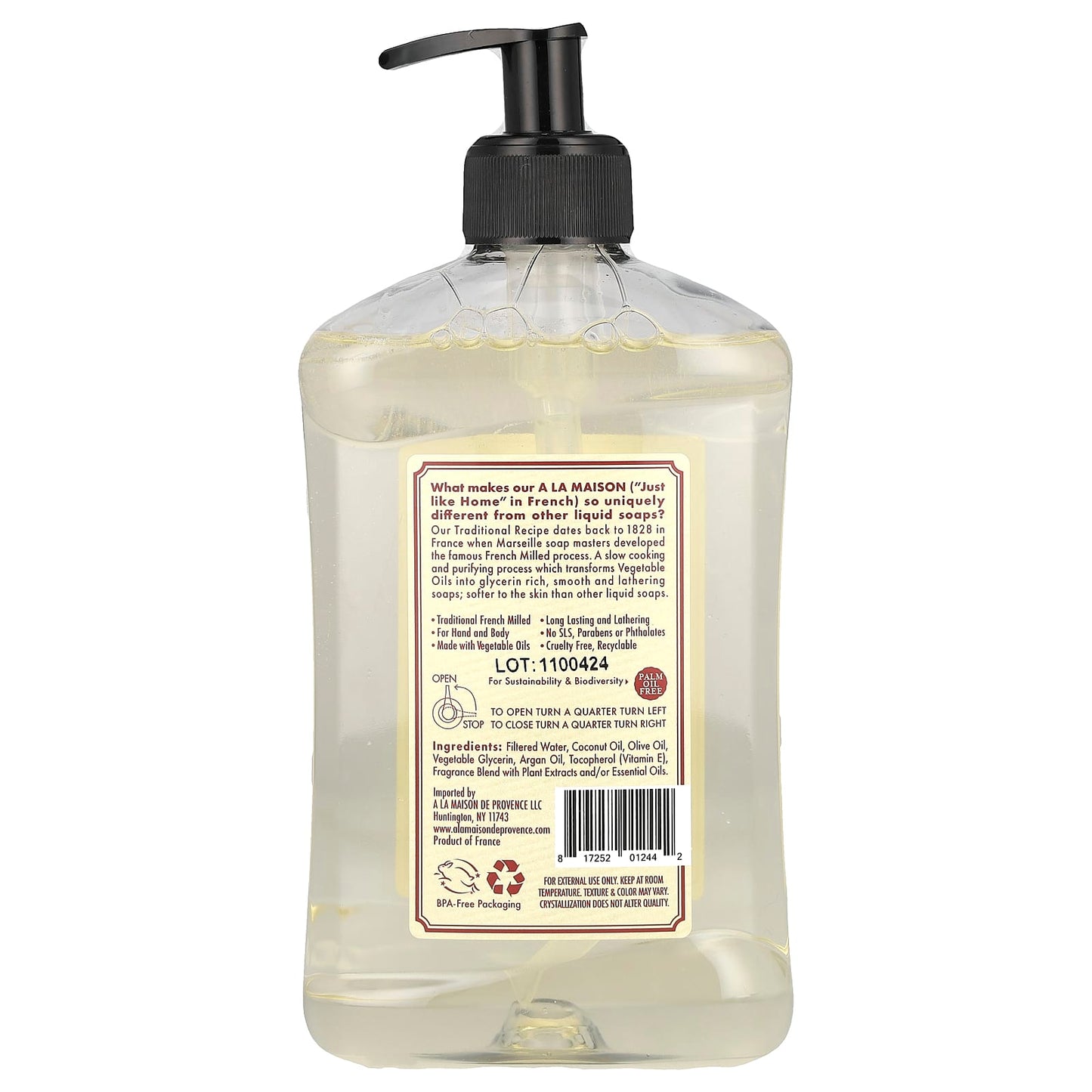 French Made Citrus Blossom Liquid Soap for Hand & Body, 16.9 fl oz - Image 2