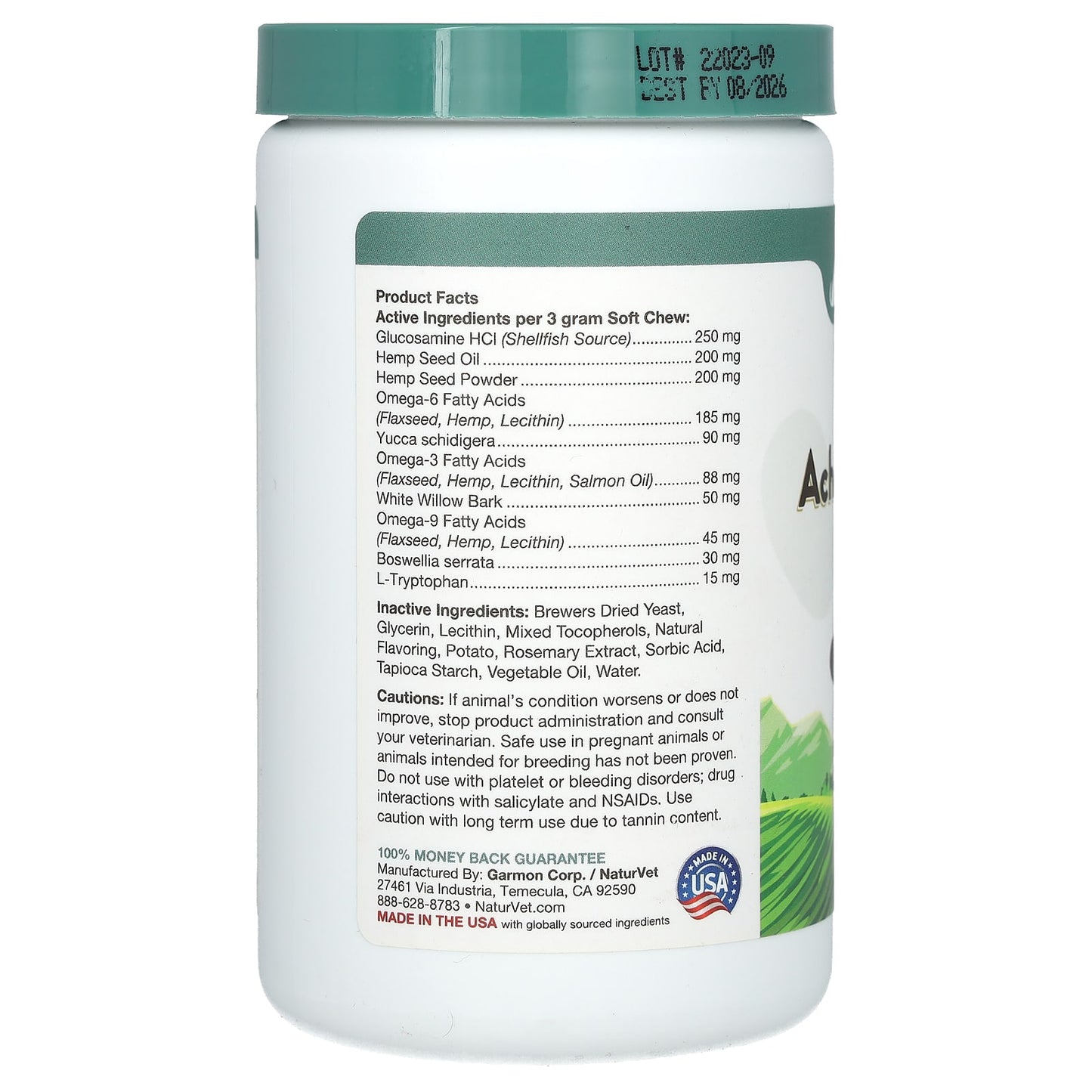NaturVet, Hemp Aches & Discomfort Plus Hemp Seed, For Dogs, 60 Soft Chews, 6.3 oz (180 g) - Image 2