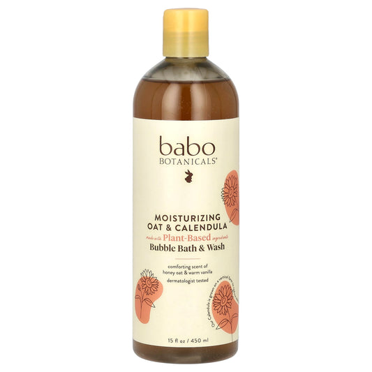 Moisturizing Oat & Calendula Bubble Bath & Wash by Babo Botanicals - 15 fl oz - Image 1