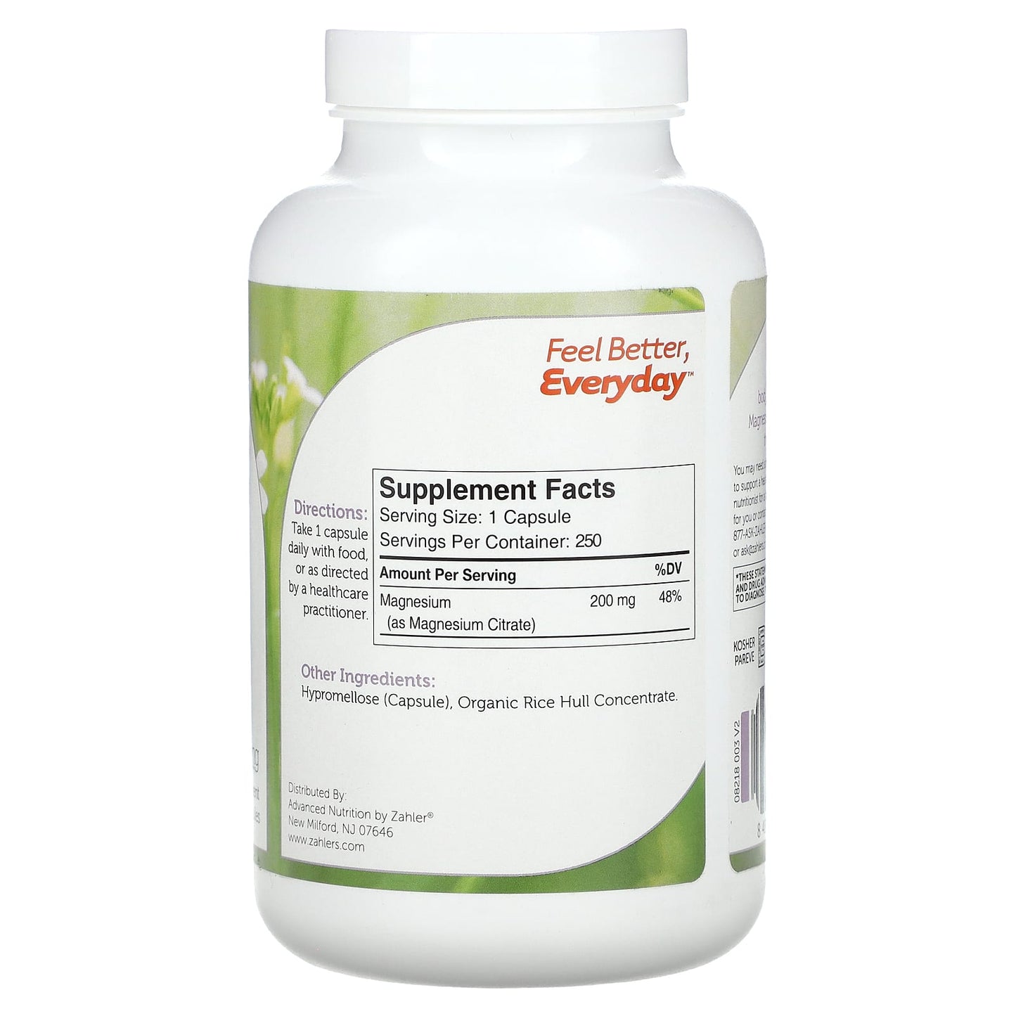 Zahler, Magnesium, Bioactive Magnesium Citrate, 200 mg, 250 Capsules - Image 2
