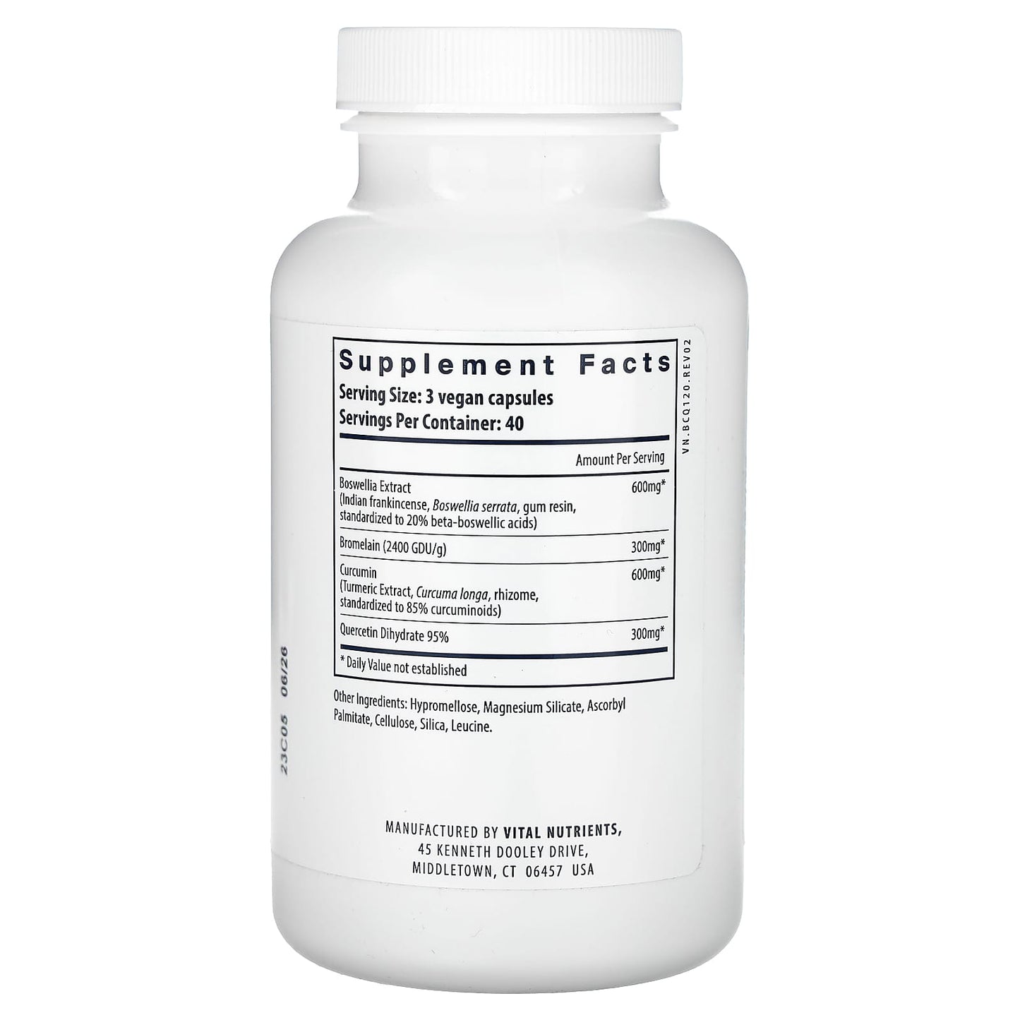 Vital Nutrients, BCQ, 120 Vegan Capsules - Image 2