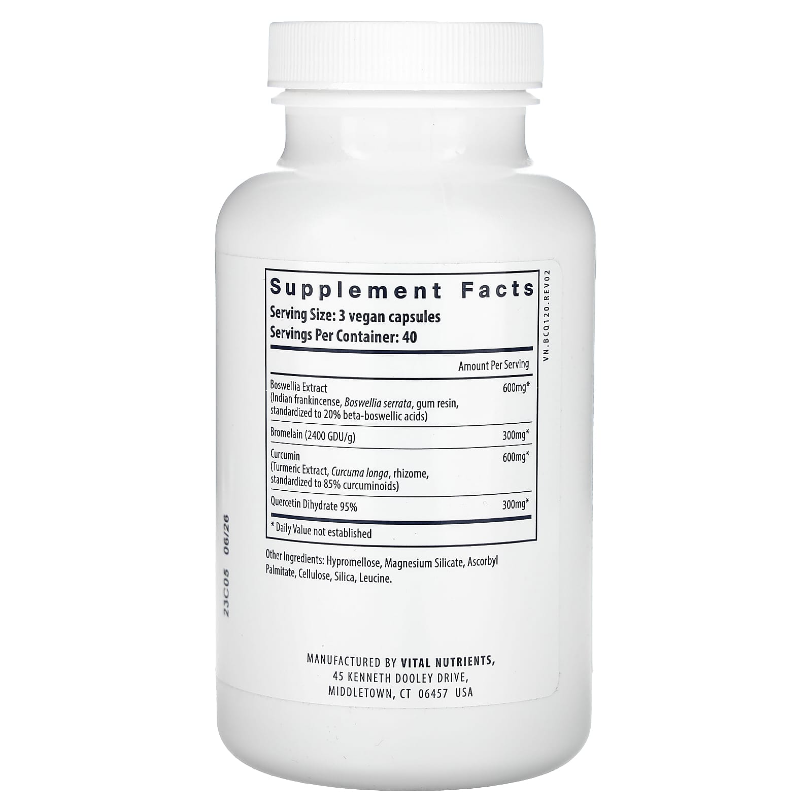Vital Nutrients, BCQ, 120 Vegan Capsules - Image 2