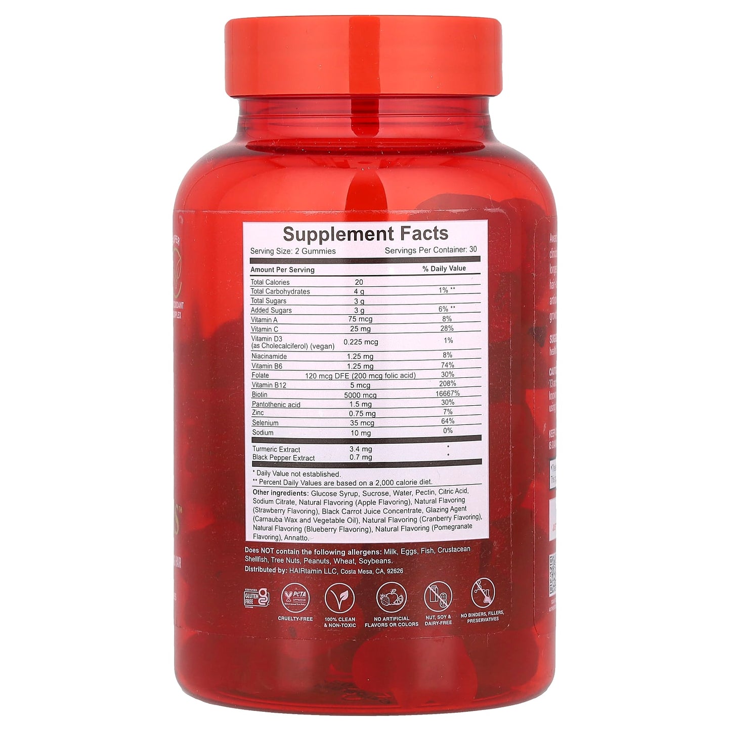Stronger Hair in a Delicious Gummy - HAIRtamin Superfruit Medley - Image 2