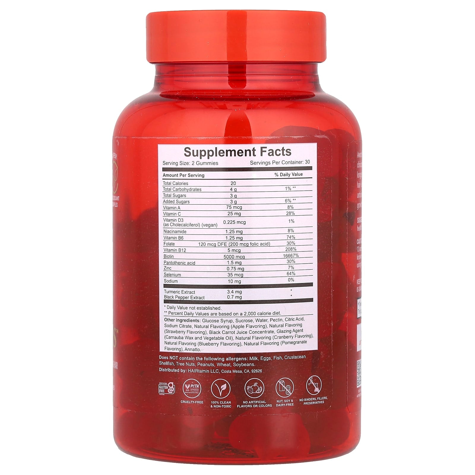 Stronger Hair in a Delicious Gummy - HAIRtamin Superfruit Medley - Image 2